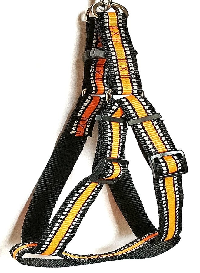 Pups&Pets طقم سرج عاكس للحيوانات الأليفة من Pups&Pets مع مقود | سرج ومقود متين قابل للتعديل مقاس 0.75 بوصة | طقم سرج مريح للمشي للحيوانات الأليفة والكلاب (برتقالي) - Image 2